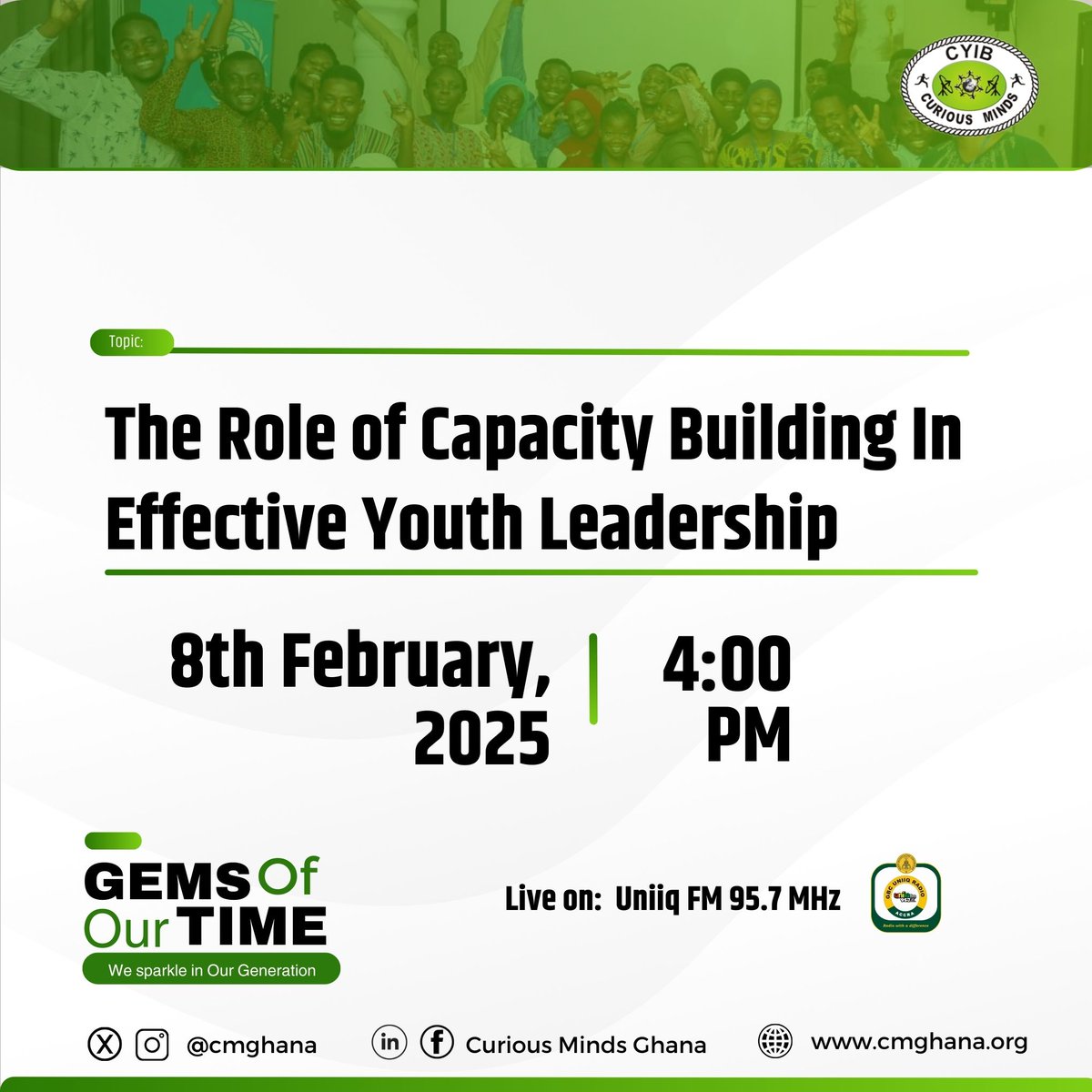 We’ve got exciting radio programs for you this weekend.

Join us for these insightful discussions ranging from environmental, educational and youth governance relating to the well-being and development of children and young people.

View flyers for respective channels!

#CMGhana