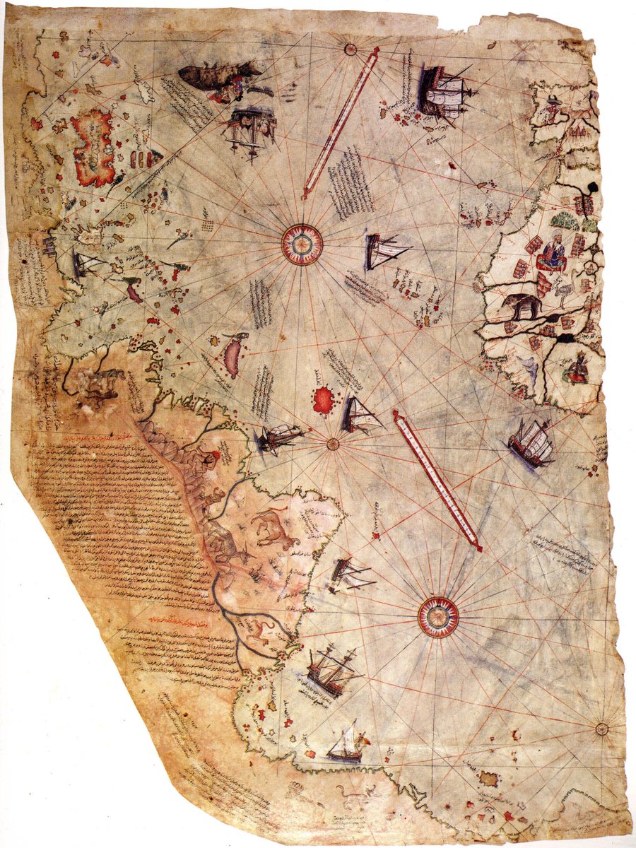 JamesLucasIT's tweet image. 15. The Piri Reis Map (1513)

Drawn by the Ottoman admiral Piri Reis, this map is famous for its shockingly accurate depiction of South America.