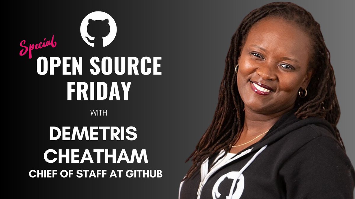 github's tweet image. From breaking coding barriers to championing global diversity, @dwcheatham joins this special #OpenSourceFriday to explore GitHub’s bold vision for 2030. 

Tune in now! ⬇️ 
youtube.com/watch?v=5MCTtY…
