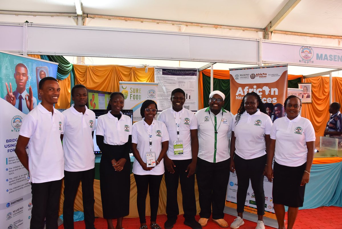 JayneAmol's tweet photo. Day two at the Nyanza International Investment Conference featured:
#AI4KSL: AI tech for Kenya Sign Language.
#PROACTED: AI-driven course recommendations and performance monitoring.
#SUREFOOD: ML for nutrition optimization.
@IndabaXKenya @Maseno_Uni #NIIC2025 https://t.co/HuVq48KhBT