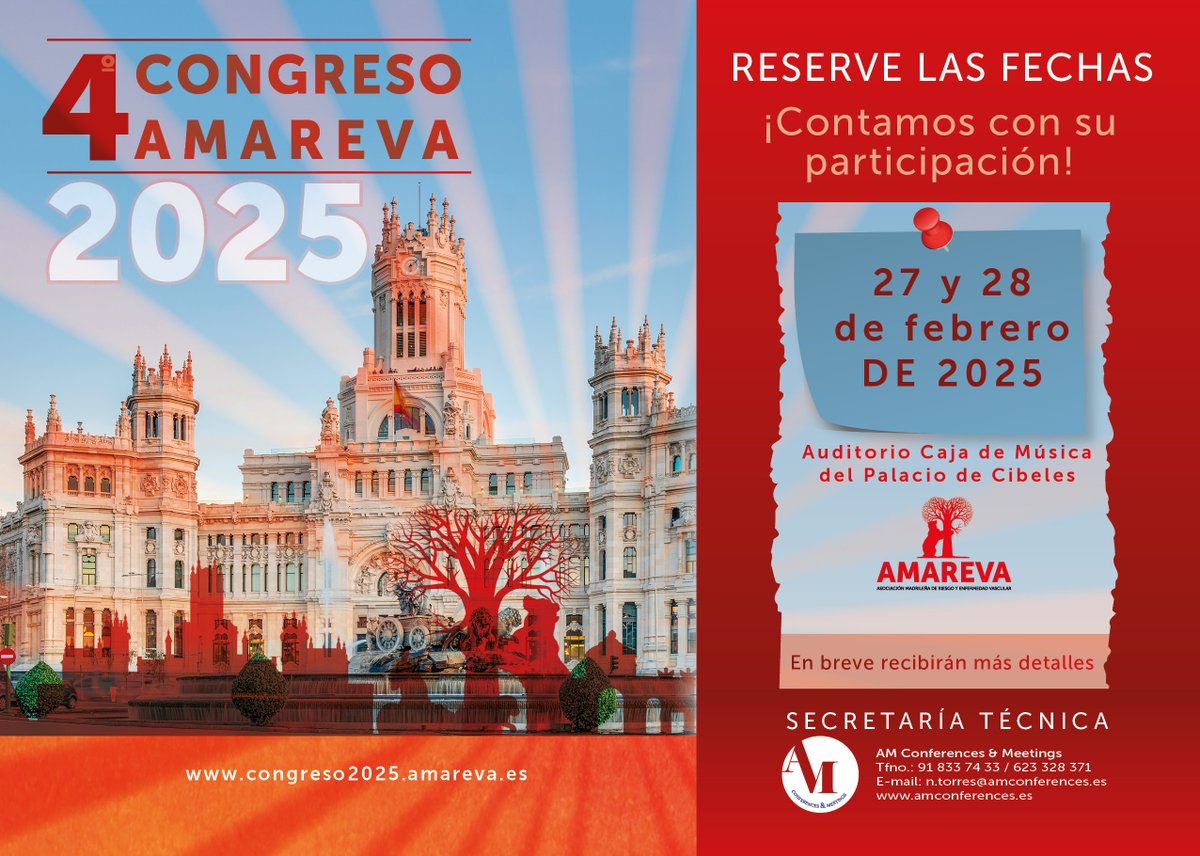AMAREVA_Madrid's tweet photo. Todo lo que necesitas saber para actualizarte en  #riesgovascular #AMAREVA25  #diabetes #HTA #lipidos #obesidad #ictus 
Reserva ya tu inscripción y consulta el programa en:
https://t.co/G9mB28BfFy https://t.co/qn9jtZcVgf