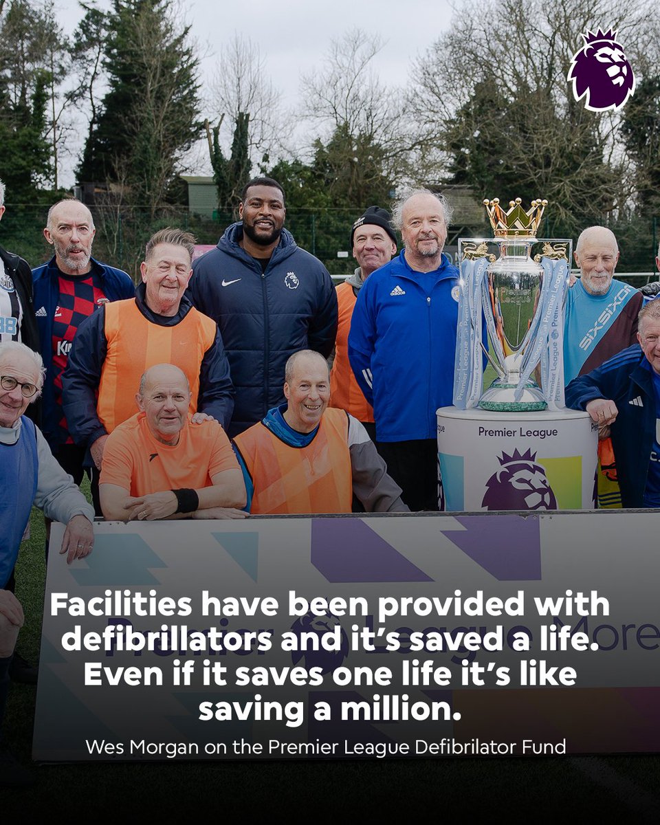 The Premier League have invested in more than 2,000 defibrillators in grassroots clubs 🙌

Wes Morgan visited <a href="/saffrondynamofc/">Saffron Dynamo Football Club</a> where their funded defibrillator saved the life of one of their members.

Find out more about the scheme here 👉preml.ge/k3sjhemy

#PLMoreThanAGame