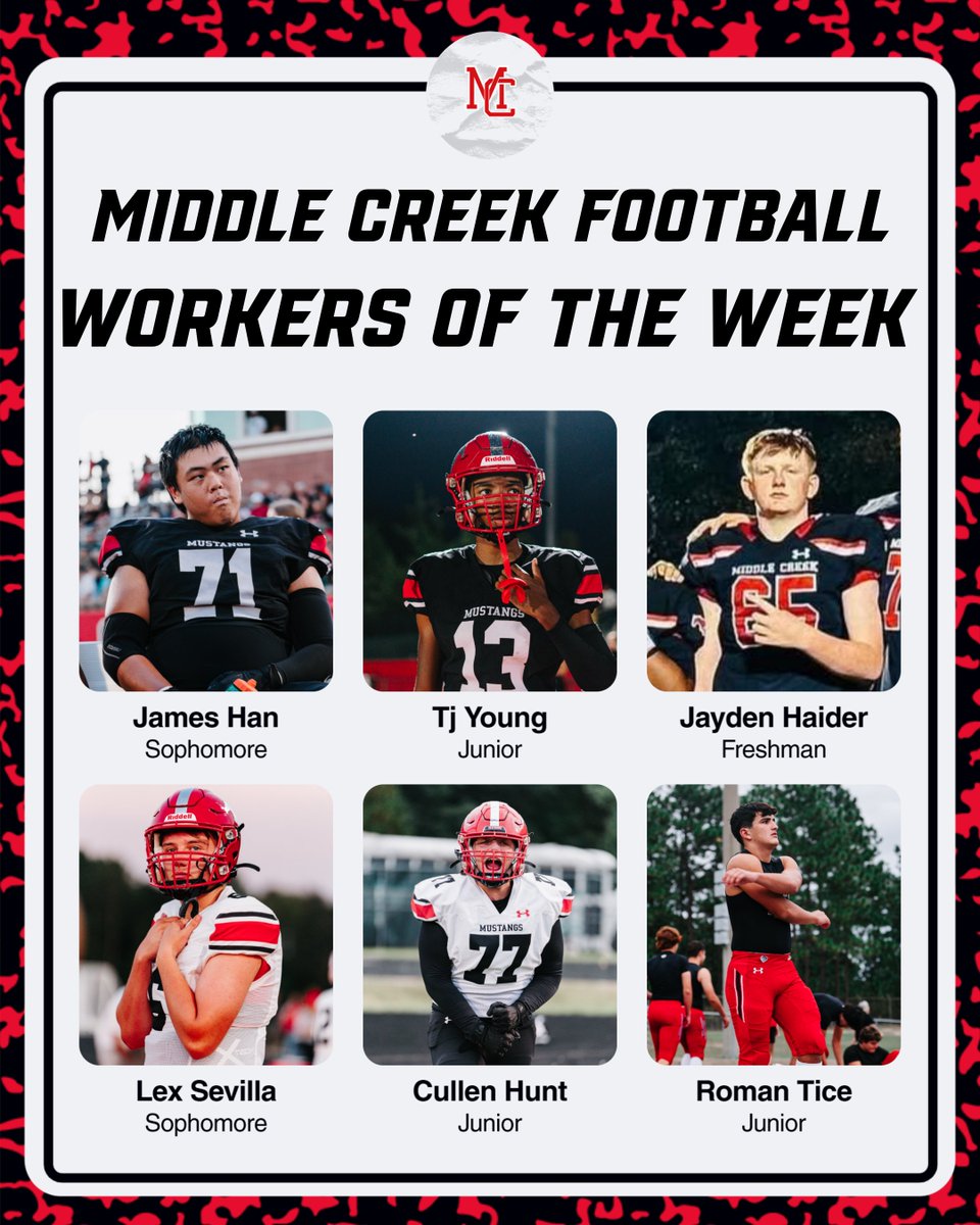 MiddleCreekFB's tweet image. Workers of the Week! 😤

#FAM1LY | #F1GHT | 🐎