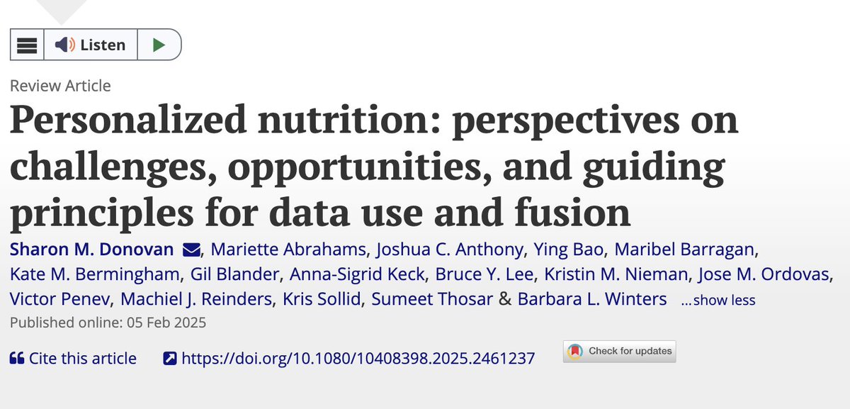 Proud to be a co-author of this scientific paper sharing contributions with an illustrious group of industry professionals in the #foodasmedicine and #PersonalizedNutrition space, with a docus on the use of #data.

tandfonline.com/doi/full/10.10…

<a href="/EdamamCo/">Edamam</a>