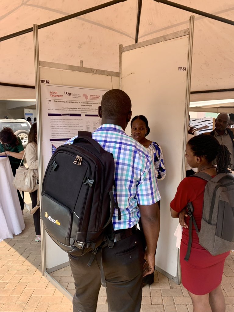 ms_nabukeera's tweet photo. Honored to present my work during the poster session at the YIF, 15th AfSHG &amp; 1st USHG Bioinformatics Conference 2025. Grateful to @IDIMakerere, @AceUganda, and the SHE Data Science Project for their invaluable support. #AfSHG2025 #Bioinformatics #WomenInSTEM https://t.co/wwDIbW5blw