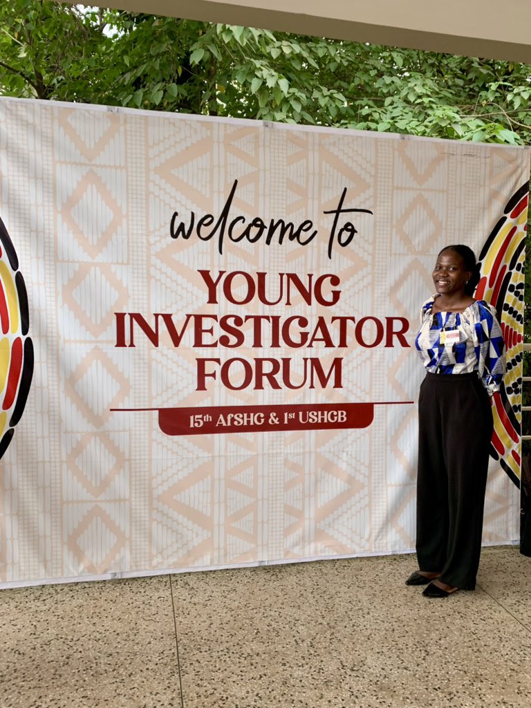 ms_nabukeera's tweet photo. Honored to present my work during the poster session at the YIF, 15th AfSHG &amp; 1st USHG Bioinformatics Conference 2025. Grateful to @IDIMakerere, @AceUganda, and the SHE Data Science Project for their invaluable support. #AfSHG2025 #Bioinformatics #WomenInSTEM https://t.co/wwDIbW5blw