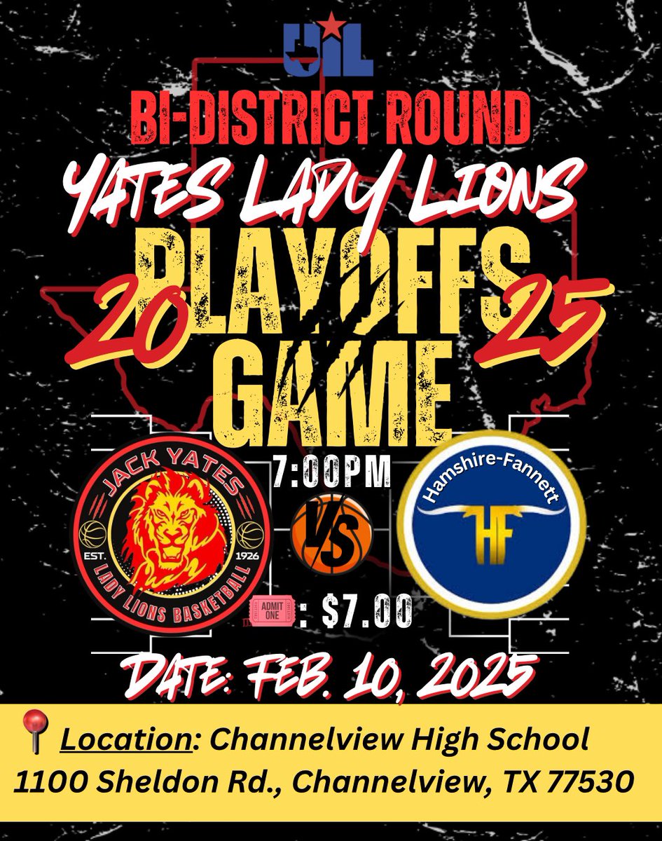 Come out and support The Jack Yates Lady Lions Basketball Team. 🏀🦁❤️💛