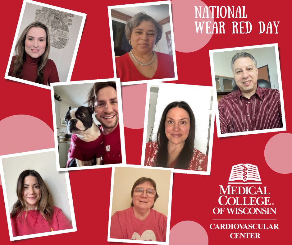 MCW_CardiovascularCenter (@cvcatmcw) on Twitter photo It's #WearRedDay & Team CVC is representing! Cardiovascular disease is the No. 1 killer of women. Wear red to be seen, counted, heard, to make an impact. Together, we are stronger than heart disease and stroke. <a href="/American_Heart/">American Heart Association</a> <a href="/MichaelWidlans1/">Michael Widlansky</a> It's #WearRedDay & Team CVC is representing! Cardiovascular disease is the No. 1 killer of women. Wear red to be seen, counted, heard, to make an impact. Together, we are stronger than heart disease and stroke. <a href="/American_Heart/">American Heart Association</a> <a href="/MichaelWidlans1/">Michael Widlansky</a>