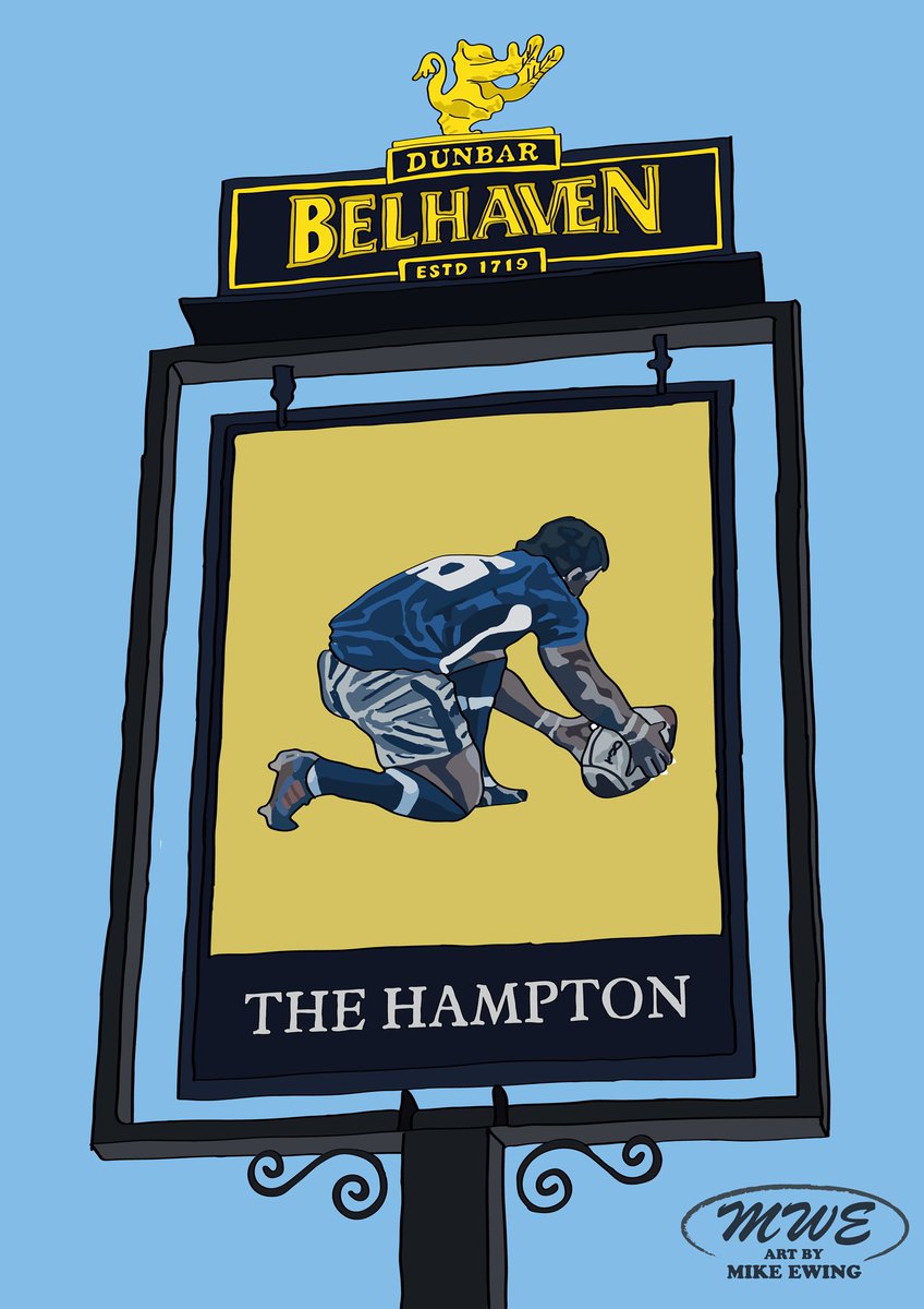 artbymikeewing's tweet image. "Finally getting back to my pub sign project after it took a bit of a back seat over the festive season.
With Scotland facing Ireland in the Six Nations, it felt only right to kick things off with the Hamptons rugby sign. #Edinburgn #Pubsign