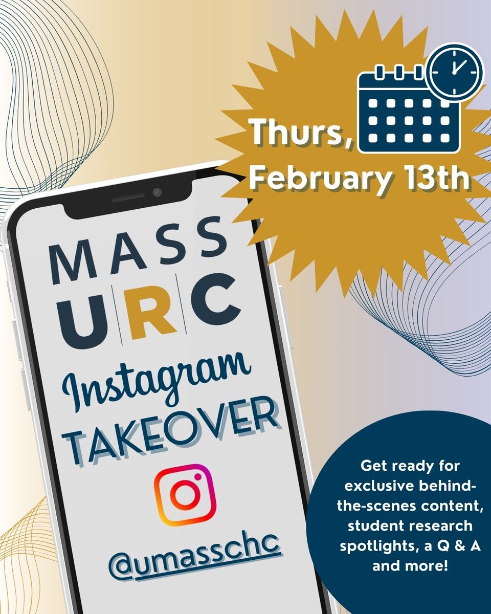 Massachusetts Undergraduate Research Conference (@massurc) on Twitter photo MassURC is taking over UMass Amherst Honors College’s Instagram! 🎉 Get ready for exclusive behind-the-scenes content, a Q and A, and more! Follow along <a href="/umasschc/">UMass Amherst Honors College</a>! #MassURC #InstagramTakeover MassURC is taking over UMass Amherst Honors College’s Instagram! 🎉 Get ready for exclusive behind-the-scenes content, a Q and A, and more! Follow along <a href="/umasschc/">UMass Amherst Honors College</a>! #MassURC #InstagramTakeover