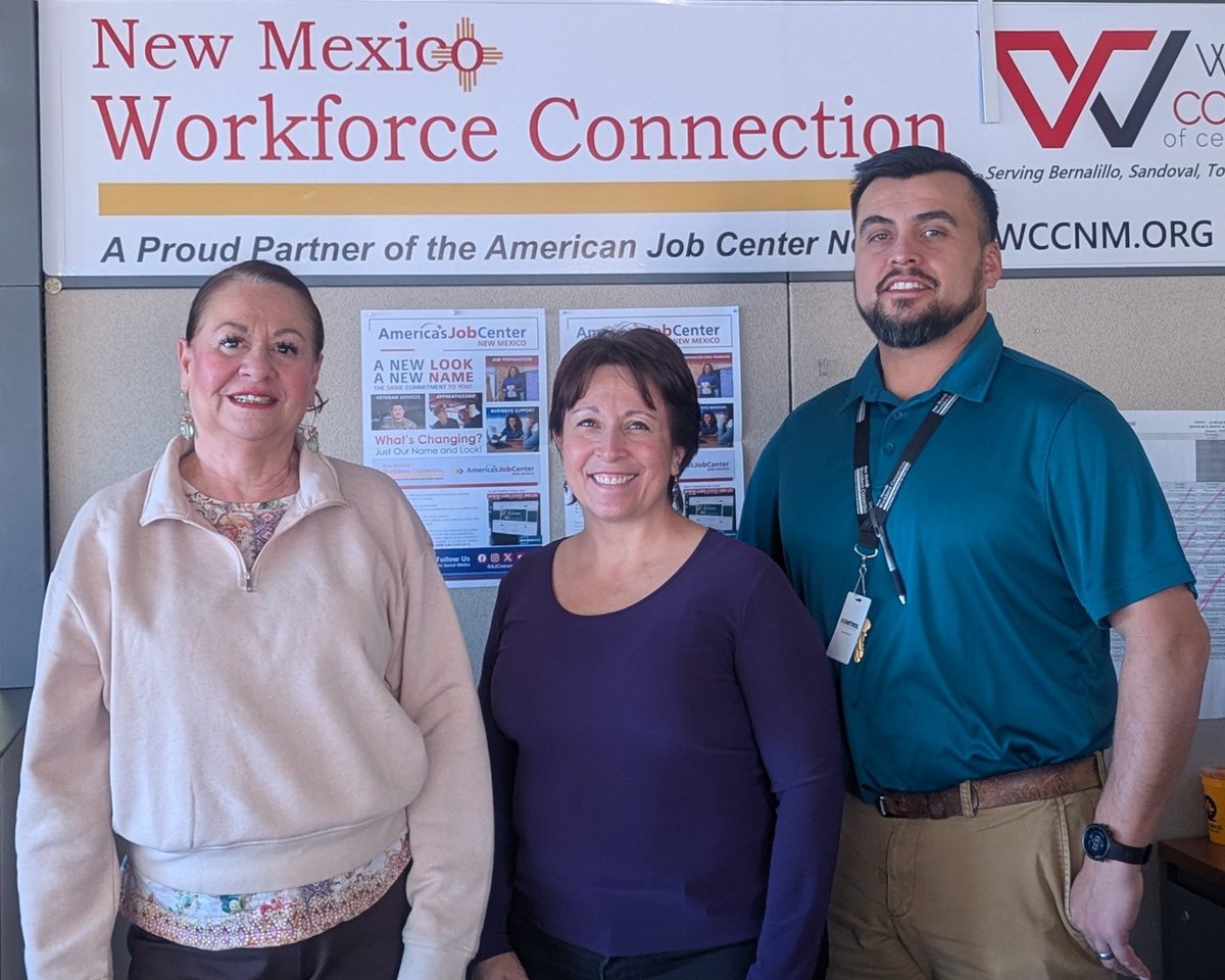 #BankOnNewMexico had a great time visiting and sharing about #BankOn checking accounts available in our NM with supervisors at @nmworkforce. Their mission is to connect individuals with career opportunities and partner with employers for workforce success.
