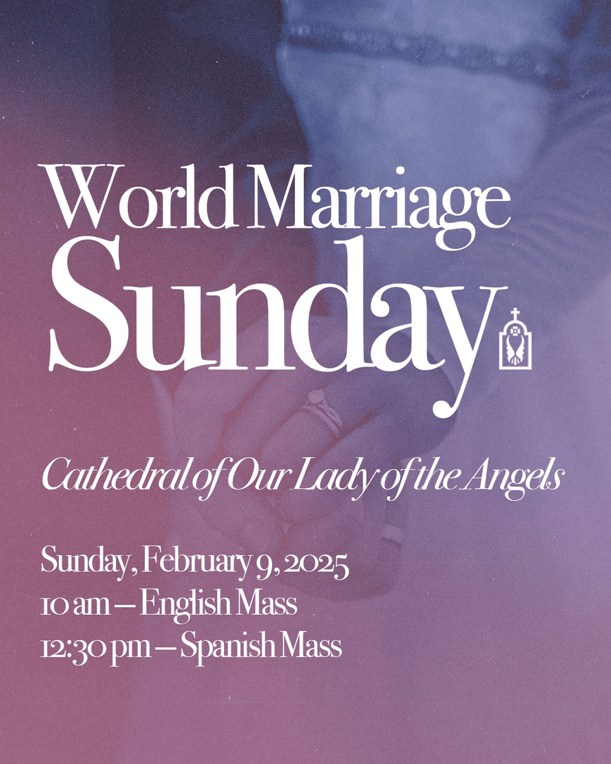 👰‍🤵‍Calling all married couples! Join us this Sunday for a special Mass celebrating and blessing marriages! 

🔗 Learn more: lacatholics.org/event/world-ma…
