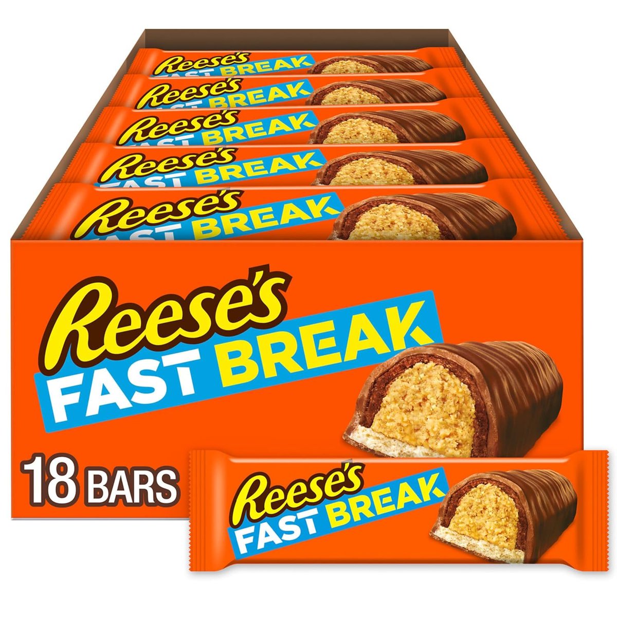 Wario64's tweet photo. REESE'S FAST BREAK Peanut Butter Nougat Candy Bars, 1.8 oz (Pack of 18) is $11.61 on Amazon https://t.co/xHJ7QjZ38e #ad https://t.co/mn8DCGznFw