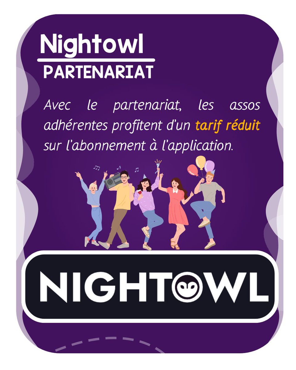 FNEBmono's tweet image. [🤝 PARTENARIAT – NIGHTOWL 🦉] 
Aujourd’hui, on présente notre nouveau partenariat avec NightOwl ! Une application qui va te permettre de mieux organiser vos soirées et de les rendre plus sécurisées.
–
#fnebmono #partenariat #nightowl #soiree #application