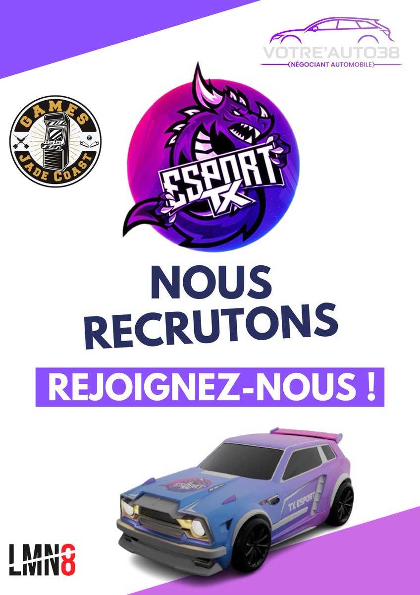 📢 #Recrutement TX 🚀
Notre roster GC3-SSL recherche des joueurs motivés !
🔎 Profil :
🔹 Pas d’ego mécanique 🤝
🔹 Solides bases défensives 🛡️
🔹 Sérieux, attentif, investi 📌
🔹 Envie de progresser 🚀
🔹 Disponible pour LANs 🏆
🔹 Actif et régulier ⚡
📩 DM ouverts ! 💬
#RL #TX