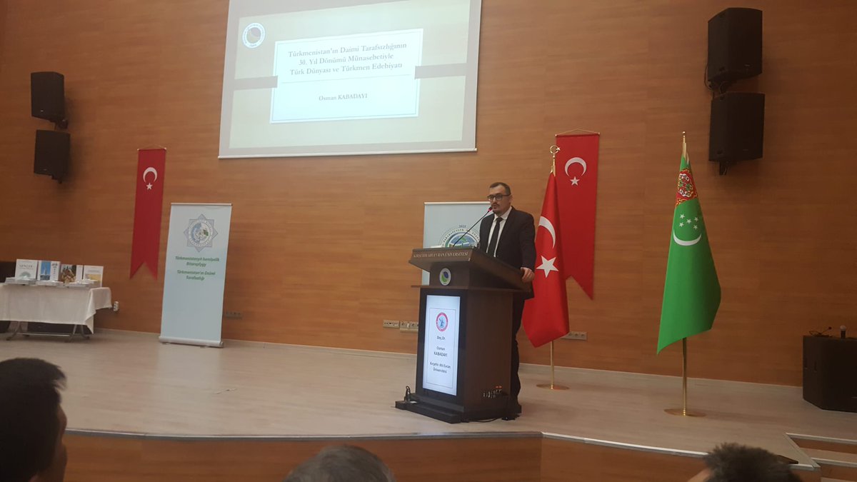 Türkmenistan'ın daimi tarafsızlığının 30. yıldönümü münasebetiyle Kırşehir Ahi Evran Üniversitesinde düzenlenen konferanstan kareler... 
ahievran.edu.tr/arsiv-haberler…