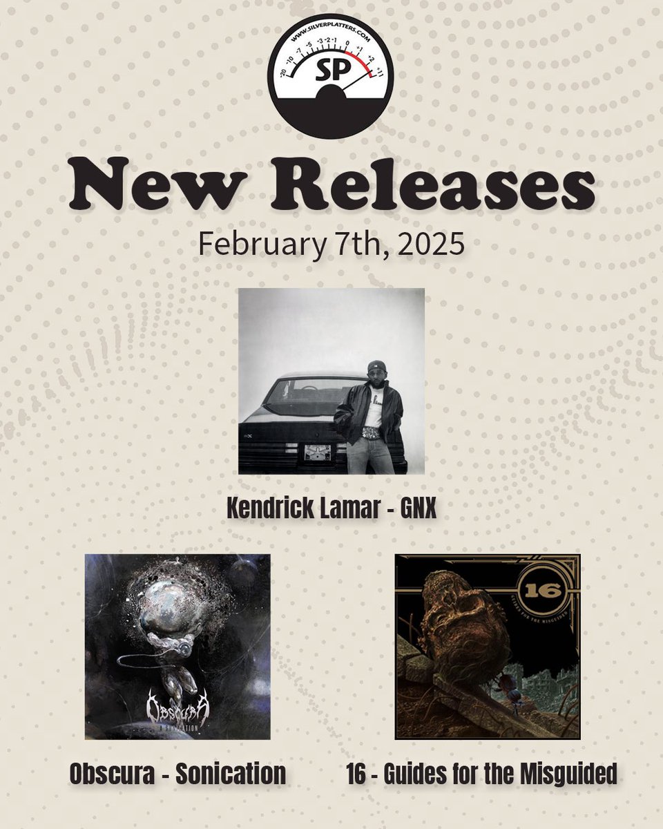 New release Friday! New albums from Kendrick Lamar (CD/indie exclusive blue vinyl), plus new releases from 16, Obscura, and lots more!
