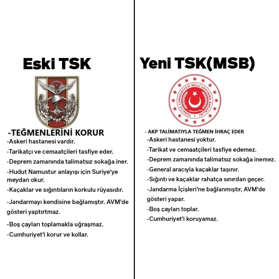 Eski TSK ile Yeni TSK arasındaki farklar dikkat çekti.