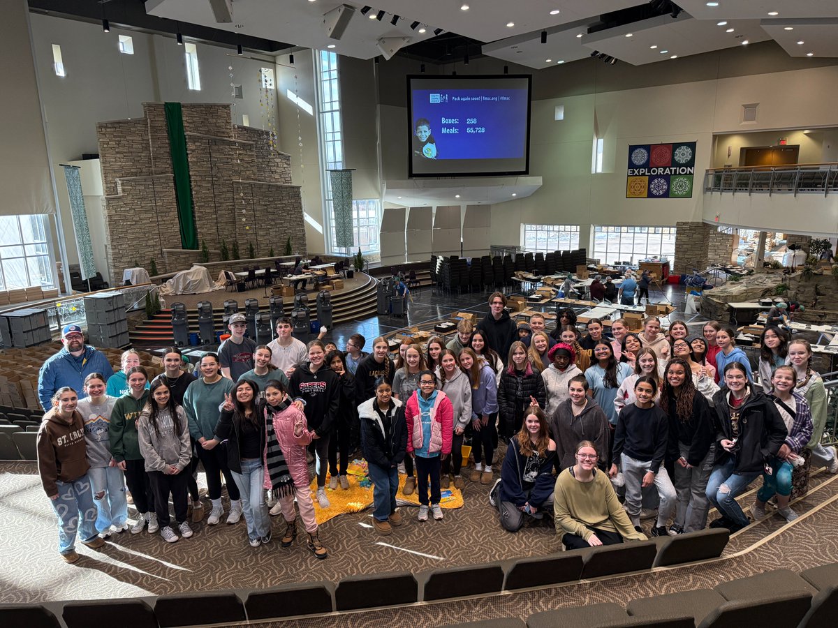 Over 60 WMS students participated in food packing for Feed My Starving Children today!
