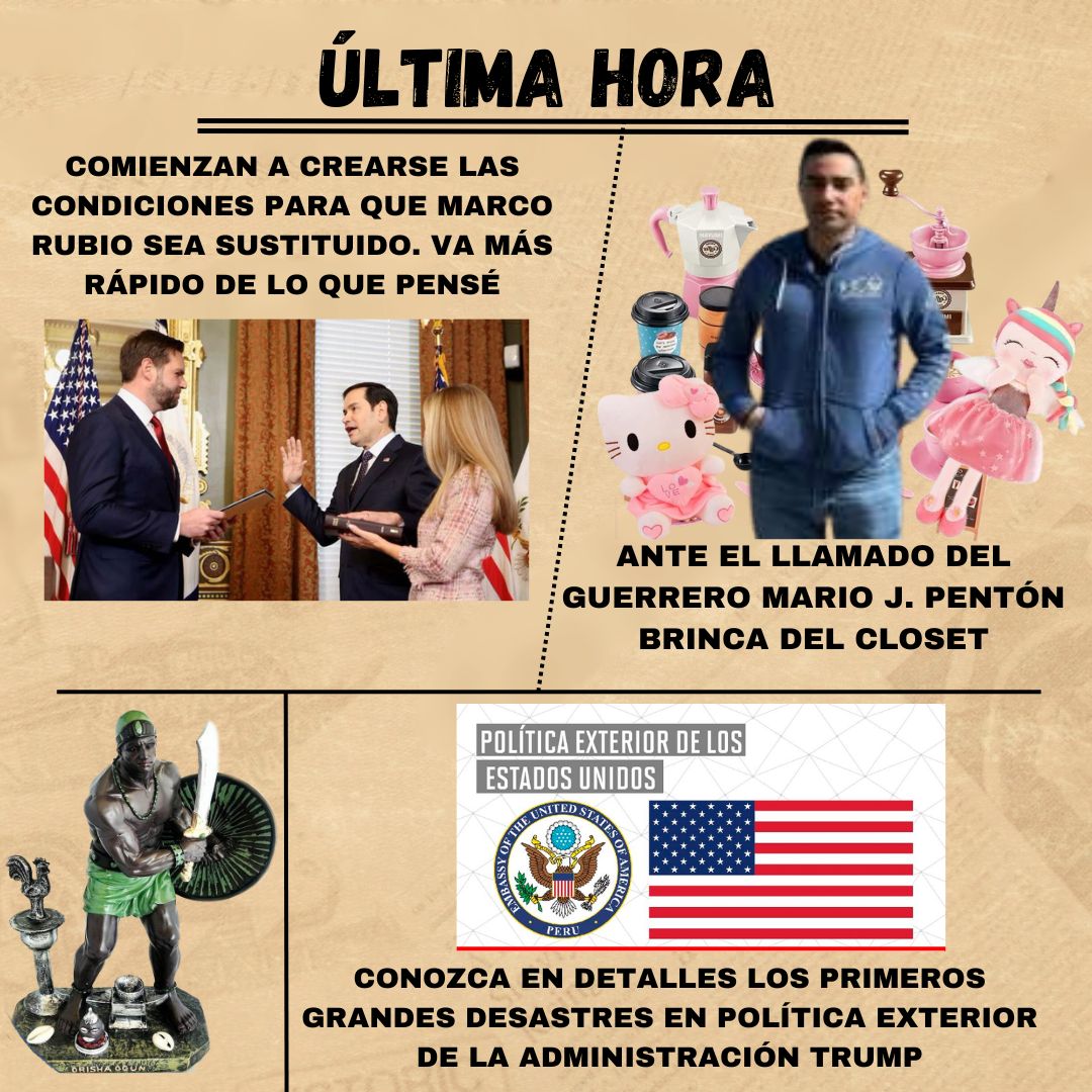 Comienzan a crearse condiciones para que Marco Rubio sea destituido. Va más rápido de lo que pensé. Conozca en detalles primeros grandes desastres en política exterior de la administración Trump. Ante el llamado del Guerrero Mario J Pentón brinca del closet. Hoy en YouTube. #Cuba