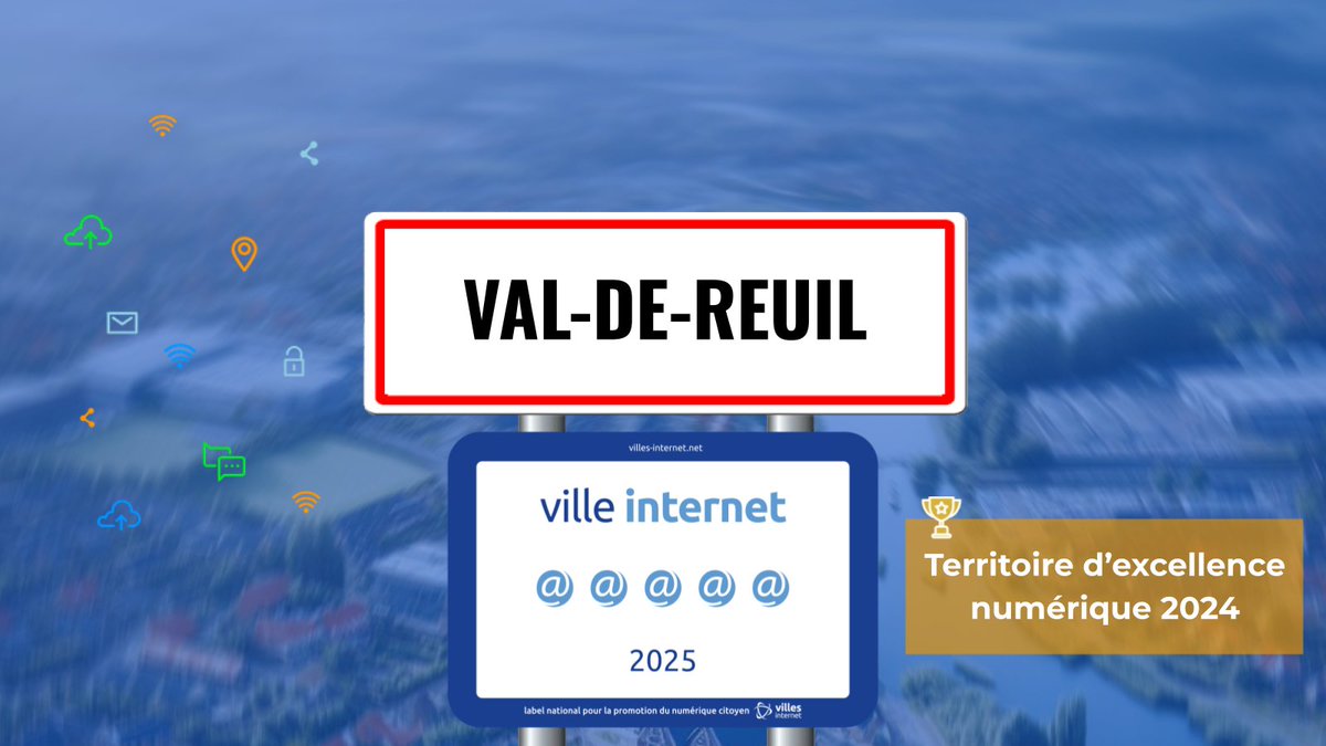🎉🙌🇫🇷 Félicitations à Val-de-Reuil qui reçoit le label Ville Internet avec 5@ #Villesinternet2025 - Le Palmarès complet sur villes-internet.net/site/decouvrez… <a href="/valdereuil_info/">Val-de-Reuil</a> @ma_jamet