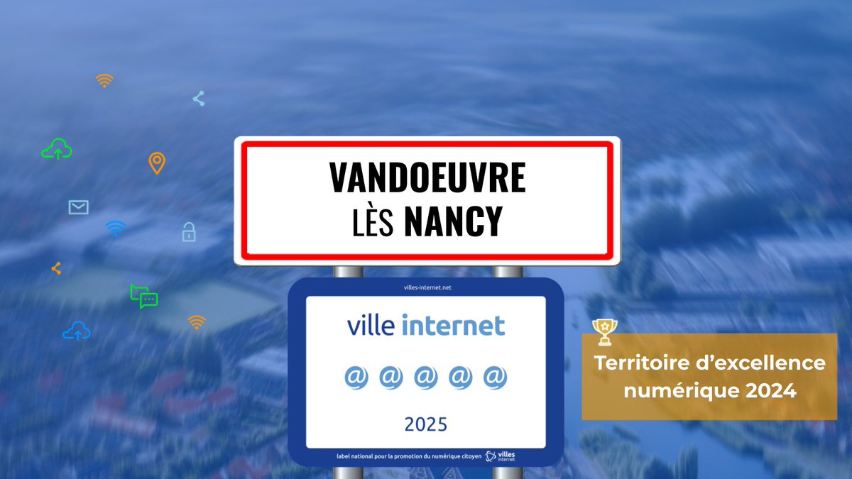 🎉🙌🇫🇷 Félicitations à Vandoeuvre-lès-Nancy qui reçoit le label Ville Internet avec 5@ #Villesinternet2025 - Le Palmarès complet sur villes-internet.net/site/decouvrez… #VandœuvrelèsNancy <a href="/Stephanehablot/">Stéphane Hablot</a>