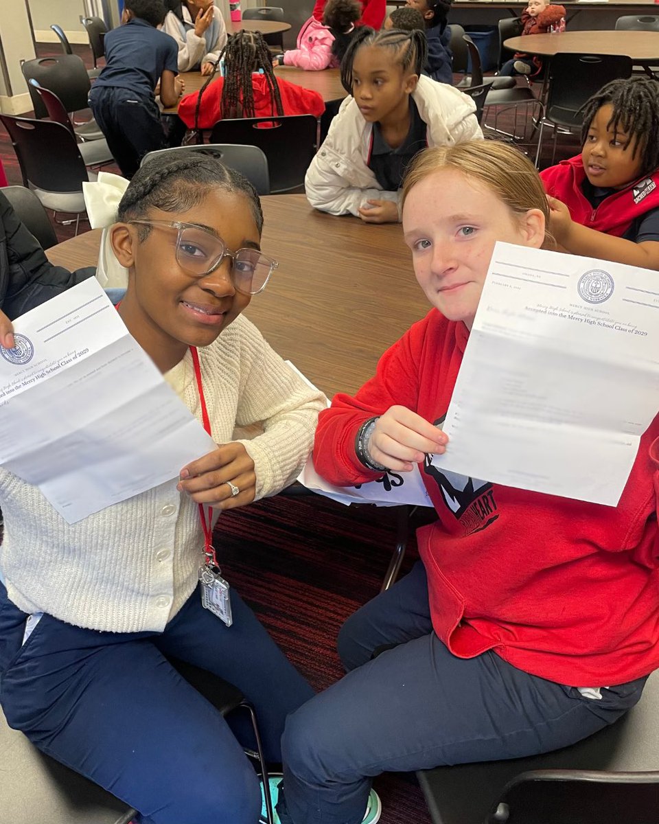 These two CUES students celebrated their acceptance to Mercy High at our session last night! We live for moments like this and cannot express how proud we are to see our students succeed and accomplish their dreams!!! ⭐️✨