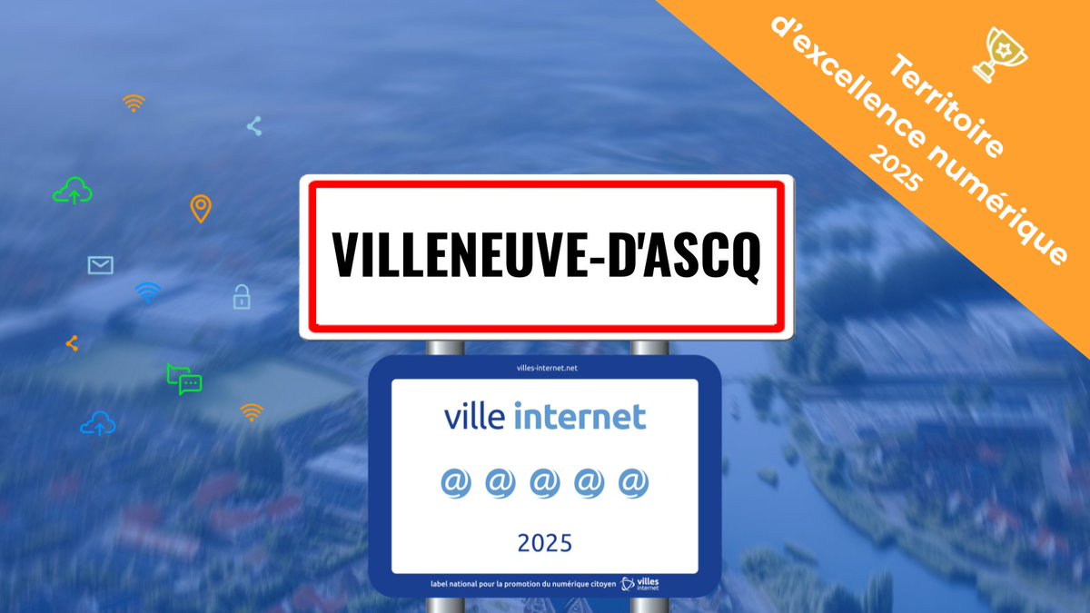 🎉🙌🇫🇷 Félicitations à Villeneuve-d'Ascq qui reçoit le label Ville Internet avec 5@ #Villesinternet2025 et le titre de Territoire d'excellence numérique- Le Palmarès complet sur villes-internet.net/site/decouvrez… #Villeneuved'Ascq @caudrongerard