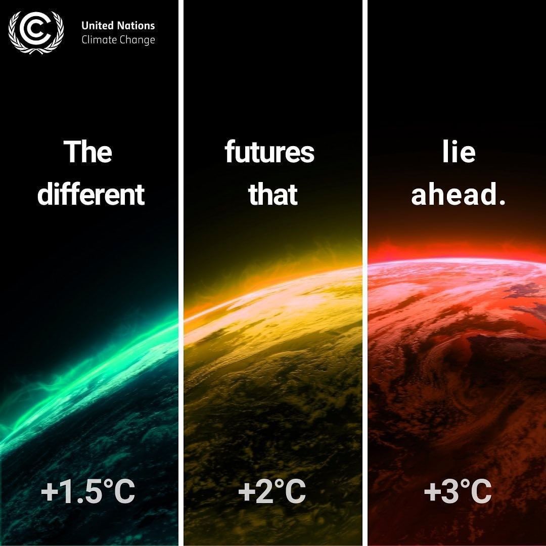 United Nations (@un) on Twitter photo The difference between 1.5°C and 3°C global warming means vastly different scenarios for the future.
Our survival on this planet hinges on these few degrees.
We need #ClimateAction now.
un.org/actnow via <a href="/UNFCCC/">UN Climate Change</a> The difference between 1.5°C and 3°C global warming means vastly different scenarios for the future.
Our survival on this planet hinges on these few degrees.
We need #ClimateAction now.
un.org/actnow via <a href="/UNFCCC/">UN Climate Change</a>