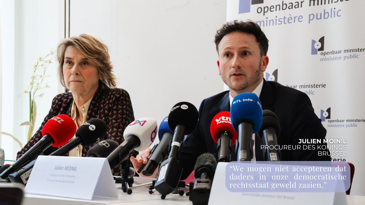 Vandaag hield het parket van Brussel een persconferentie over de vier schietpartijen in Brussel. Julien Moinil, procureur des Konings van Brussel, beklemtoonde dat dit geweld onaanvaardbaar is.

💬 "Voor elk feit openen we een onderzoek en passen we nultolerantie toe."