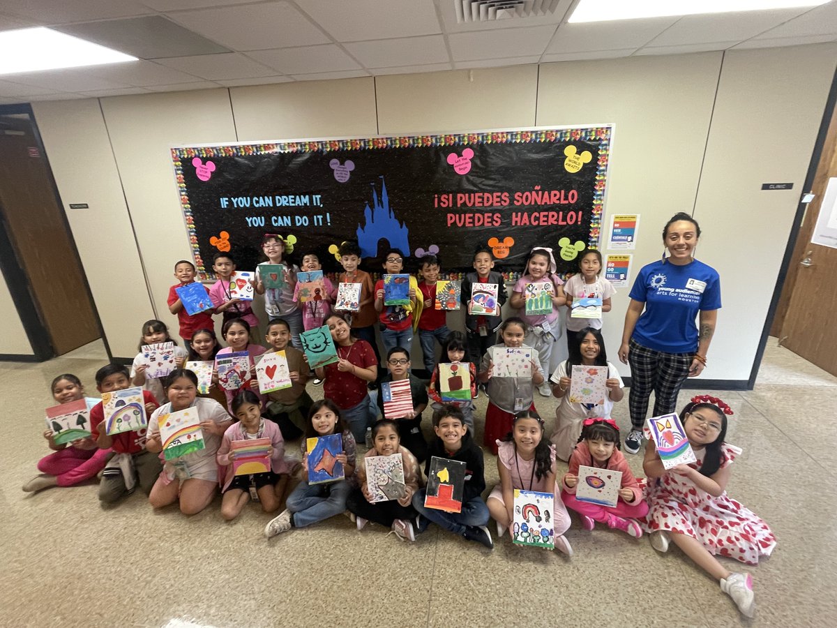 LibraryStephens's tweet photo. 🌟The second-grade students at Stephens Elementary transformed emotions into art with the help of professional artist Katherine Ospina.  Their abstract creations are bursting with feeling and imagination! @StephensES_AISD @aldinelibraries @AldineISD @yahouston https://t.co/t6UBUPwNjk