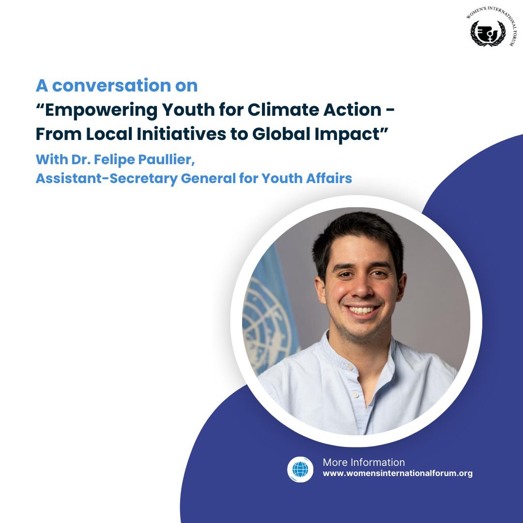 📣WIF is excited to announce our February event: "Empowering Youth for Climate Action – From Local Initiatives to Global Impact." Featuring <a href="/felipepaullier/">Felipe Paullier</a> , Assistant Secretary-General for Youth Affairs, as our distinguished panelist.
Stay tuned for post-event insights! #WIFFEB