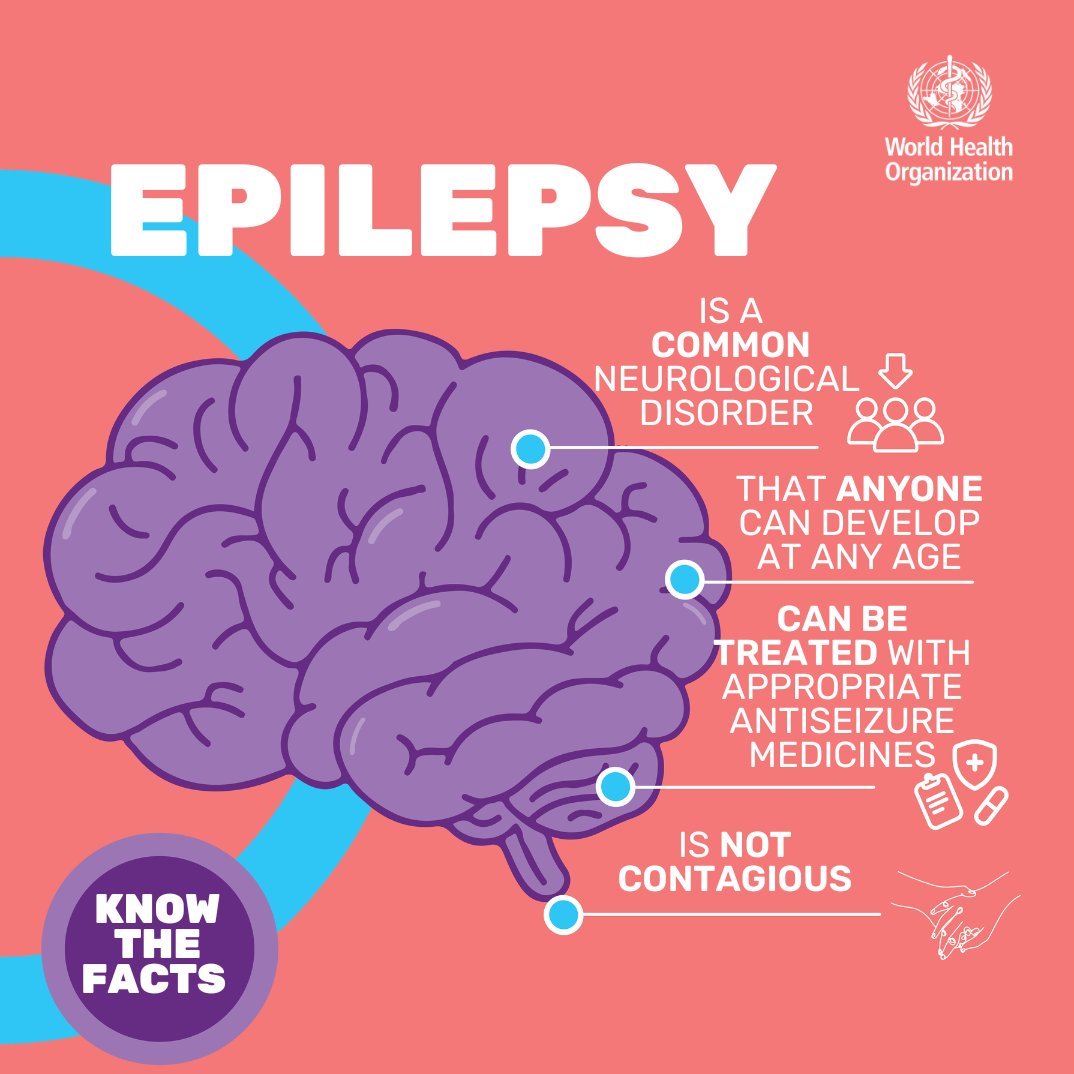 United Nations (@un) on Twitter photo Epilepsy affects around 50 million people worldwide.
It’s a treatable neurological condition that causes recurrent seizures or brief episodes of involuntary movement.
More from <a href="/WHO/">World Health Organization (WHO)</a> on Monday’s World Epilepsy Day:
who.int/news-room/fact… Epilepsy affects around 50 million people worldwide.
It’s a treatable neurological condition that causes recurrent seizures or brief episodes of involuntary movement.
More from <a href="/WHO/">World Health Organization (WHO)</a> on Monday’s World Epilepsy Day:
who.int/news-room/fact…