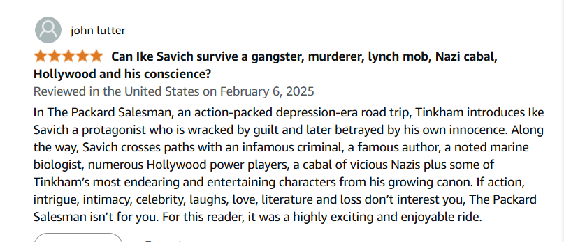 willtink's tweet photo. From Minnesota's Iron Range to Hollywood's Golden Age, Ike Savich discovers America—one Packard at a time.
THE PACKARD SALESMAN
#BabyFaceNelson #JohnSteinbeck #HermanMankiewicz
#KU #indiewriter @tcm
https://t.co/1uU3GAFBus https://t.co/AcmFtZjicC