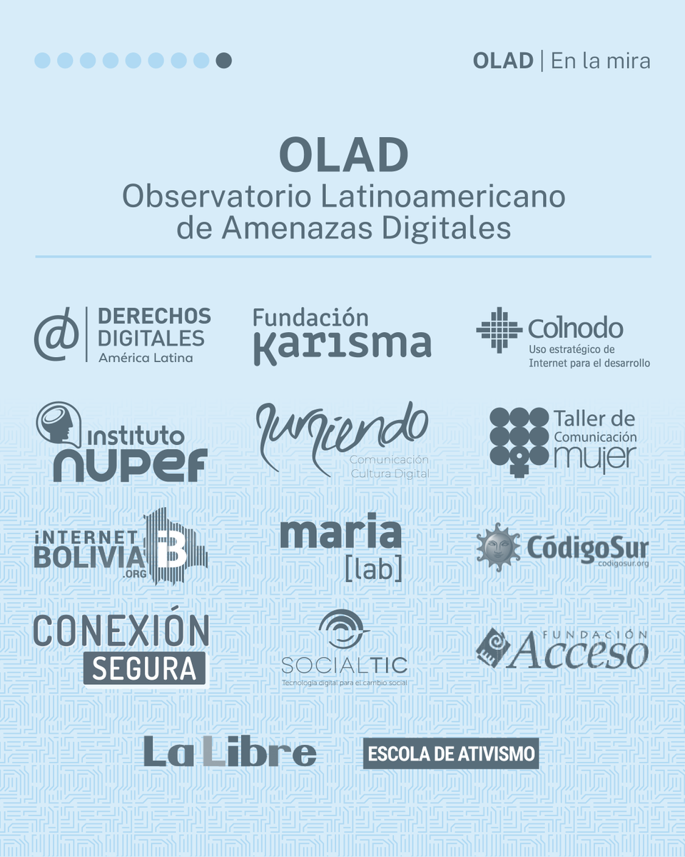 Colnodo's tweet photo. 👉El informe “En la Mira” analiza cómo la vigilancia, los ataques cibernéticos y la censura están poniendo en riesgo nuestros derechos en América Latina.
Proteger nuestros datos es defender nuestros derechos.

🔗 Lee el informe completo: https://t.co/fa3r9vfCtB https://t.co/tsXG6ZezTT