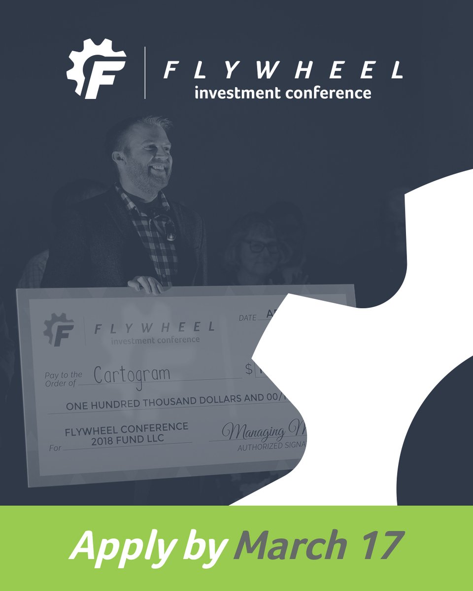 Since 2018, Flywheel has invested $1.5M+ in startups, with millions more in follow-on funding. Compete this year for a $150,000+ investment, prizes, and top-tier connections!

Apply by March 17: flywheelconference.com/apply
