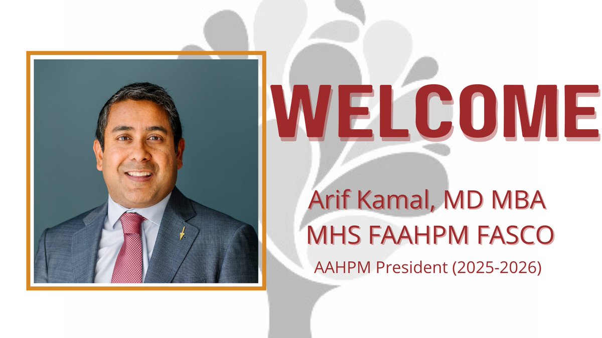 We're thrilled to welcome Dr. Arif Kamal as the new AAHPM Board President for 2025-2026! His dedication to the field of #hapc is unmatched, and we can't wait to see the incredible impact he will make. Join us in celebrating and wishing him all the best in this new role!