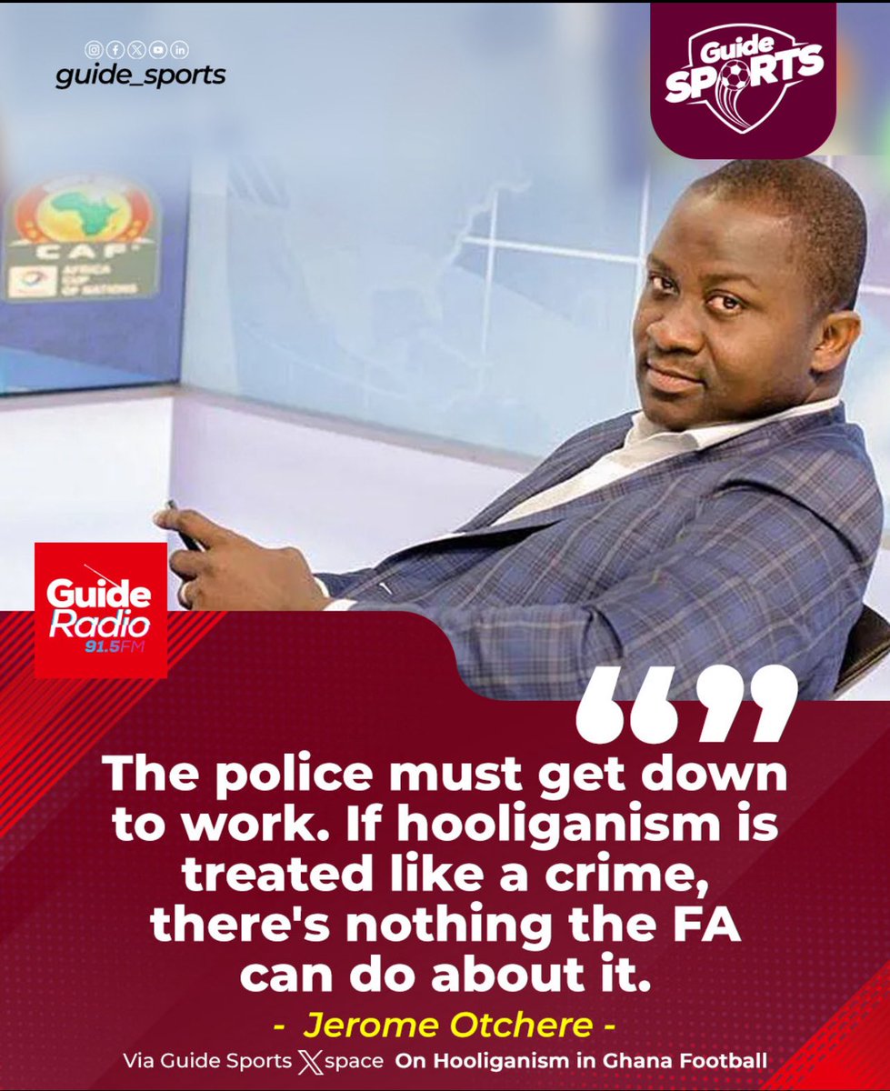_GuideSports's tweet photo. The Voices of Reason: Ghana Football Experts Share Thoughts on Ending Hooliganism via our space last Thursday
#GuideSportsXtra #GuideSports #JusticeForPooley #GhanaFootball https://t.co/1bG39HYSMA