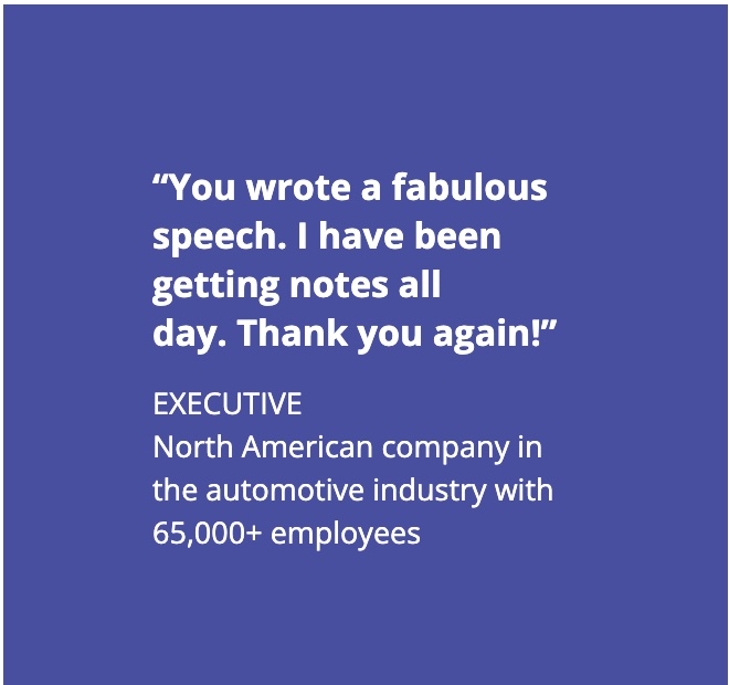 teresaz1's tweet image. “You wrote a fabulous speech. I have been getting notes all day. Thank you again!” - Executive, North American company in the automotive industry with 65,000+ employees

zumwaldandcompany.com/work/speechwri… 

#Testimonial #Automotive #KeynoteSpeech #ExecutiveAddress #BigBrands #Gratitude