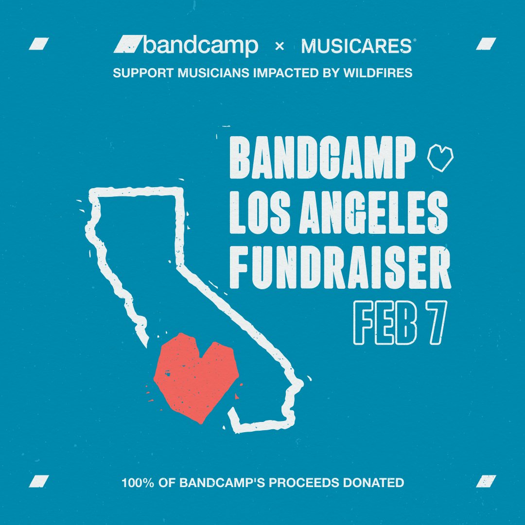 Bandcamp's tweet image. Today, Bandcamp will be donating 100% of proceeds to MusiCares to provide aid to artists, partnering with @A2IM, @Harman, @lagunitasbeer, @RolandGlobal, @shure, @VictrolaPlayers, and @winformusic to spread the word. Find out more: bit.ly/40DhmHh