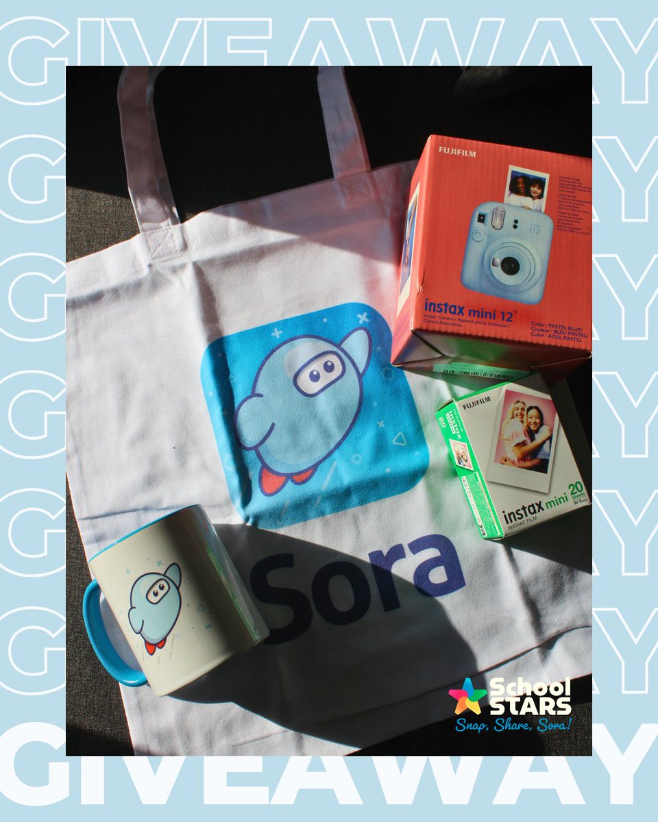 📢 #GIVEAWAY ALERT! 🎉📚

We’re celebrating #SchoolStars 2025 with an exciting giveaway! From Feb. 7 – Feb. 21, enter for a chance to win a Sora mug, Sora tote bag, and a Fujifilm Instax Mini 12 camera + film! 📸✨ ENTER HERE: bit.ly/3qvMIBN

#SoraApp #SnapShareSora