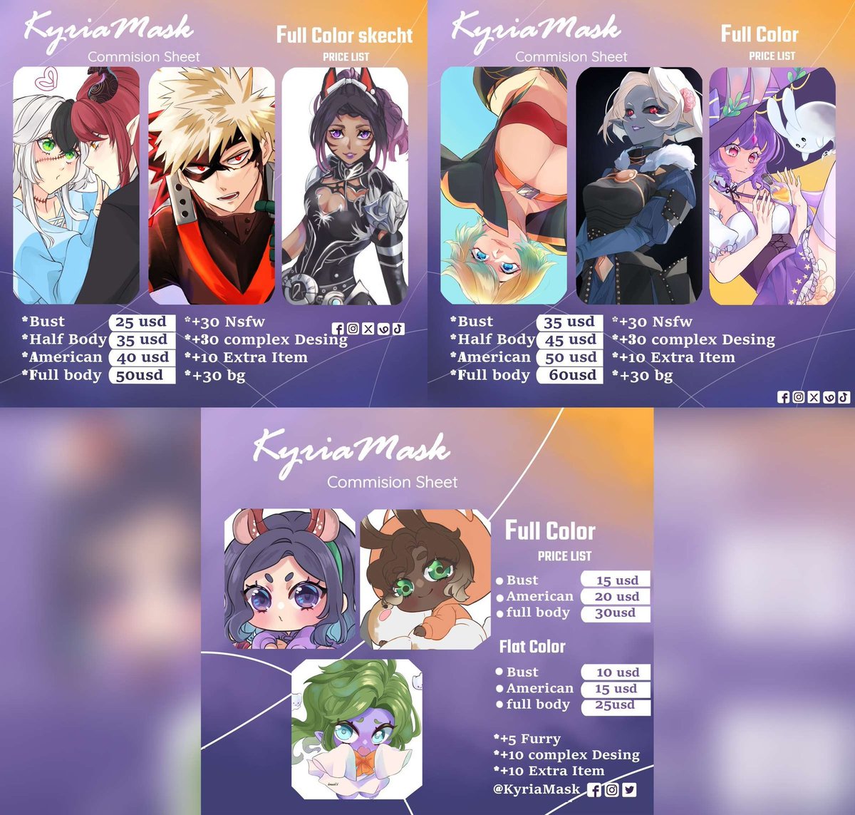 Hi, hi! I'm Kyria, a freelance artist! Nice to meet you 🥰
My Commissions are open and you can get them here:
ko-fi.com/kyriamasked
vgen.co/kyriamask
Need more info? DM me~
🔃 &amp;💙 are appreciated ❤️