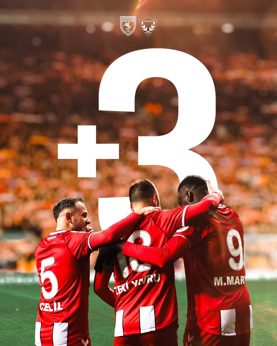 samsuncanikbld's tweet photo. Tebrikler Samsunspor'um 👏

Kendi evinde Hatayspor'u mağlup ederek hanesine 3 puan yazdıran Samsunspor'umuzu canıgönülden tebrik ediyoruz. 🔴⚪⚫

#Samsunspor
#SAMvHTY https://t.co/8zixbjW6yS