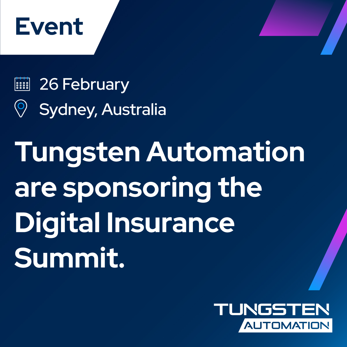 TungstenAI's tweet photo. Excited to sponsor the Digital Insurance Summit on Feb 26! Join our roundtable on AI-driven workflow efficiencies. Learn how Tungsten Automation can improve your processes. 

Register here: https://t.co/miGeD3cMZO 

#DigitalInsuranceSummit #IntelligentAutomation #AI #Insurance https://t.co/6eHOoRMlca