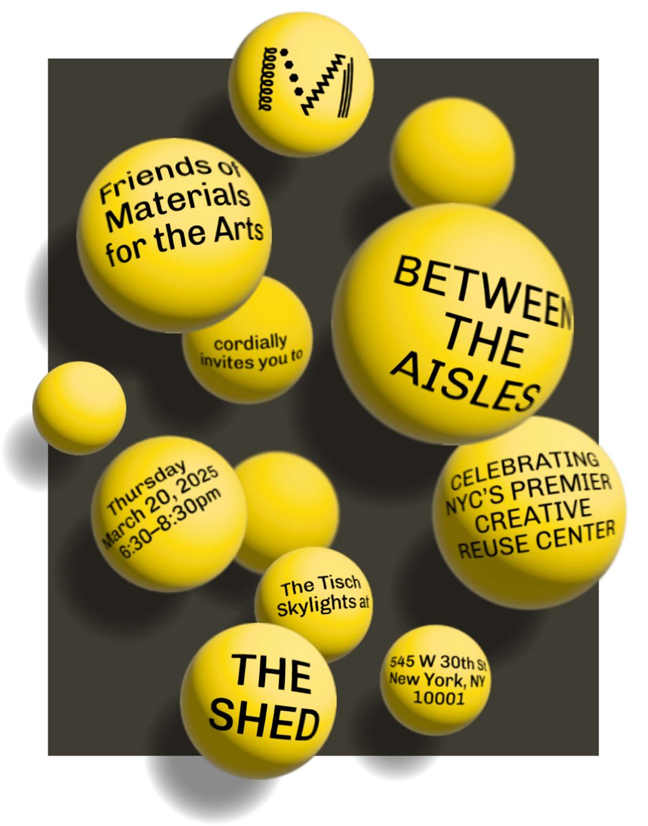 Chashama (@chashama) on Twitter photo Join us in celebrating New York City’s premier creative reuse center! <a href="/mftanyc/">Materials for the Arts</a> will be hosting their new fundraiser, “Between the Aisles,” on Thursday, March 20 from 6:30 to 8:30pm, at The Shed’s Tisch Skylights in Hudson Yards!
👉Get your tickets at materialsforthearts.org. Join us in celebrating New York City’s premier creative reuse center! <a href="/mftanyc/">Materials for the Arts</a> will be hosting their new fundraiser, “Between the Aisles,” on Thursday, March 20 from 6:30 to 8:30pm, at The Shed’s Tisch Skylights in Hudson Yards!
👉Get your tickets at materialsforthearts.org.