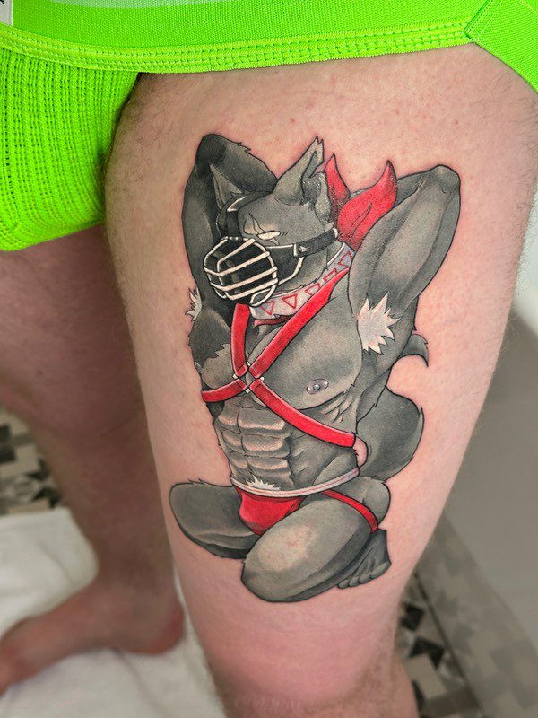 I made this furry tattoo the other week! Would love to do more~  #furry #furrytattoo #furryart #kinktattoo #nsfw #gayart