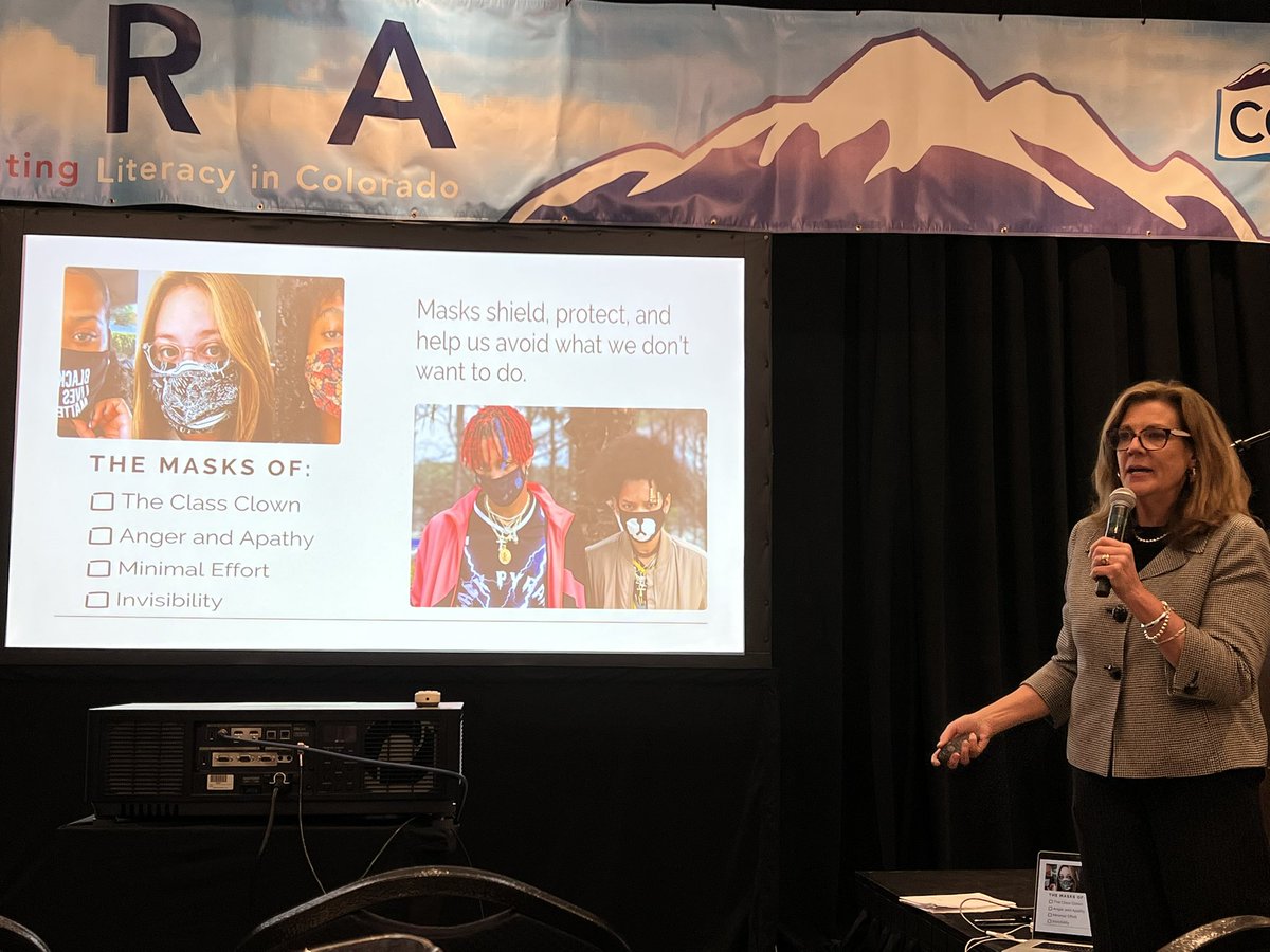 Cris Tovani reminded teachers that students may wear different masks of disengagement, but they don’t have to be permanent. Who’s a student in your class that’s wearing a mask? Why do you think they’re wearing it and what are your next steps? @tovanicris #ccira25 #ccira2025
