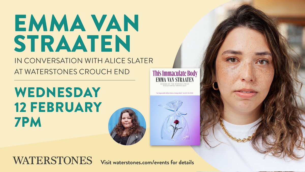 Next week we host the wonderful Emma Van Straaten hosted by Alice Slater ❤️ Come and listen to a talk about one of the hottest debuts of the year 

Wednesday, 12th February, 7pm
Tickets : £6 or £20 with a book!

waterstones.com/events/emma-va…