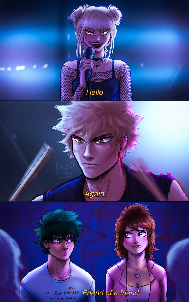 kyuriart's tweet photo. Scott Pilgrim x MHA

#bakudeku #togachako #mha #bnha https://t.co/Qa4JzBwLpW
