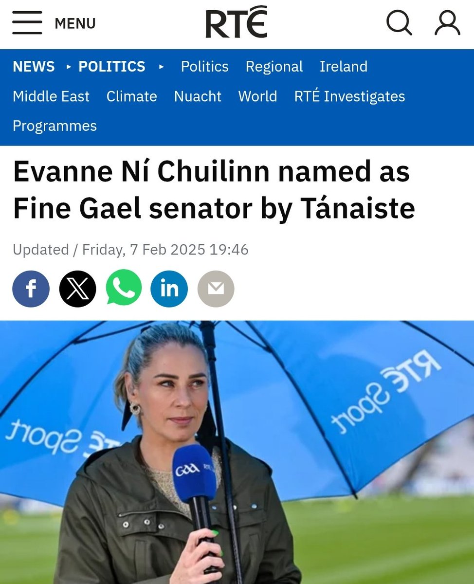 SuzieD755164's tweet photo. Rubbing it in our faces.
@RTE presenter resigns from RTE because @SimonHarris has handed her a Seanad seat. If this doesn't cement for you just how closely aligned the government is with @RTE, I don't know what will. https://t.co/i0Hsce3uzy